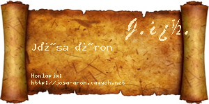Jósa Áron névjegykártya